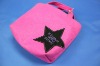 latest hot star printing pink felt tote bag