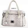 latest style snake skin printing wowen handbag