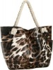 leather animal print handbag