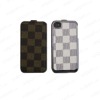 leather case for iphone4g with tartan pattern