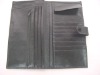 leather check purse