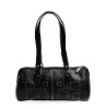 leather cow black handbag