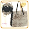 leather fashion wool handbags