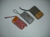 leather knitting clutch wallet