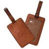 leather luggage tag with clear window