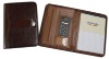 leather portfolio with calculator with zipper