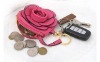 leather rose shape coin purse