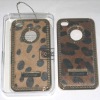 leather skin back cover for iphone 4G 4S