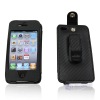 leather skin cover case for iphone 4S,with clip