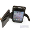 leather skin cover case for iphone 4g,have place for card