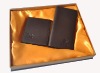 leather wallet set (a short wallet and a long wallet in gift carton box)