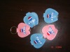 led pu material key holder with apple shape