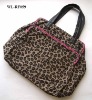 leopard printed canvas tote bag