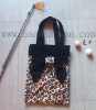 leopard velboa shopping bag