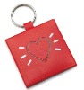 love red leather keyring