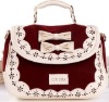lovely bowknot maid style PU handbag 2012