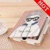 lovely boy and girl leather case for iPad2 Glasses PU Pouch Cover Cases Skin Couple Case 3D Pouch