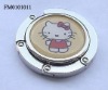 lovely kitty printed round metal bag hanger fashion and foldable