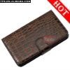 luxury crocodile skin foldable Leather Stand Case cover shell for Galaxy Note i9220 N7000 7colors