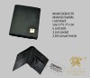 man's black germicidal leather card holder/bifold wallet