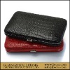 metal frame leather wallet