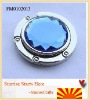 metal handbag hanger gift for ladies[silver zinc alloy+blue color crystal]