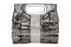 metal iron crysta pu handbag