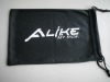 microfiber 3D glasses pouch(black pouch with white logo)