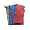 microfibre plain dyed double drawstring cell phone bag