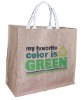 natural jute bag with cotton handle