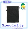 new black drawstring polyester cell phone bag