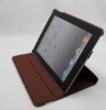 new design-360degree rotating stand leather case with hard casefor ipad2