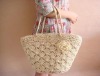 new design crochet paper straw fabric bag