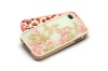 new design flower hard back case cover for iphone 4g 4s