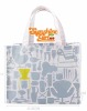 new design light blue printing shopping bag