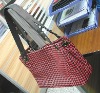 new fashion designer leather handbag / genuine leather knitting handbag