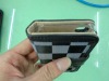 new plaid Leather Case Belt Clip Pouch For iPhone 4G+paypal acceptable