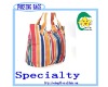 new product color triped canvas bag wholesale