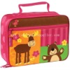 new style cute animal square lunch bag, tetragonum schoolbag,lovely zoo backpack,kids bag, promotion bag,picnic bag.