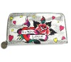 new style fashion ladies' pu zipper wallet