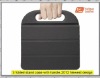 newest portable three bend support standing leather case for ipad2 laptop pc