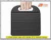 newest portable three bend support standing leather case for ipad2 laptop pc