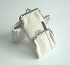 newly developed fashion cream PU metal frame wallet