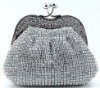 nobel shell shaped mosaic crystal evening bag