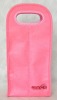 non woven recycle pink zip cooler bag