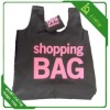 nylon black foldable and reusable shopping bag