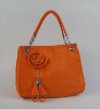 orange PU leather handbags fashion