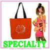 orange cotton canvas shoulder bag