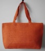 orange red paper straw handle bag