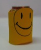 orange smile face printed 1 can shaped cooler bag